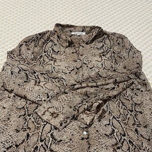 Rose & Olive Beige Snake Print Shirt